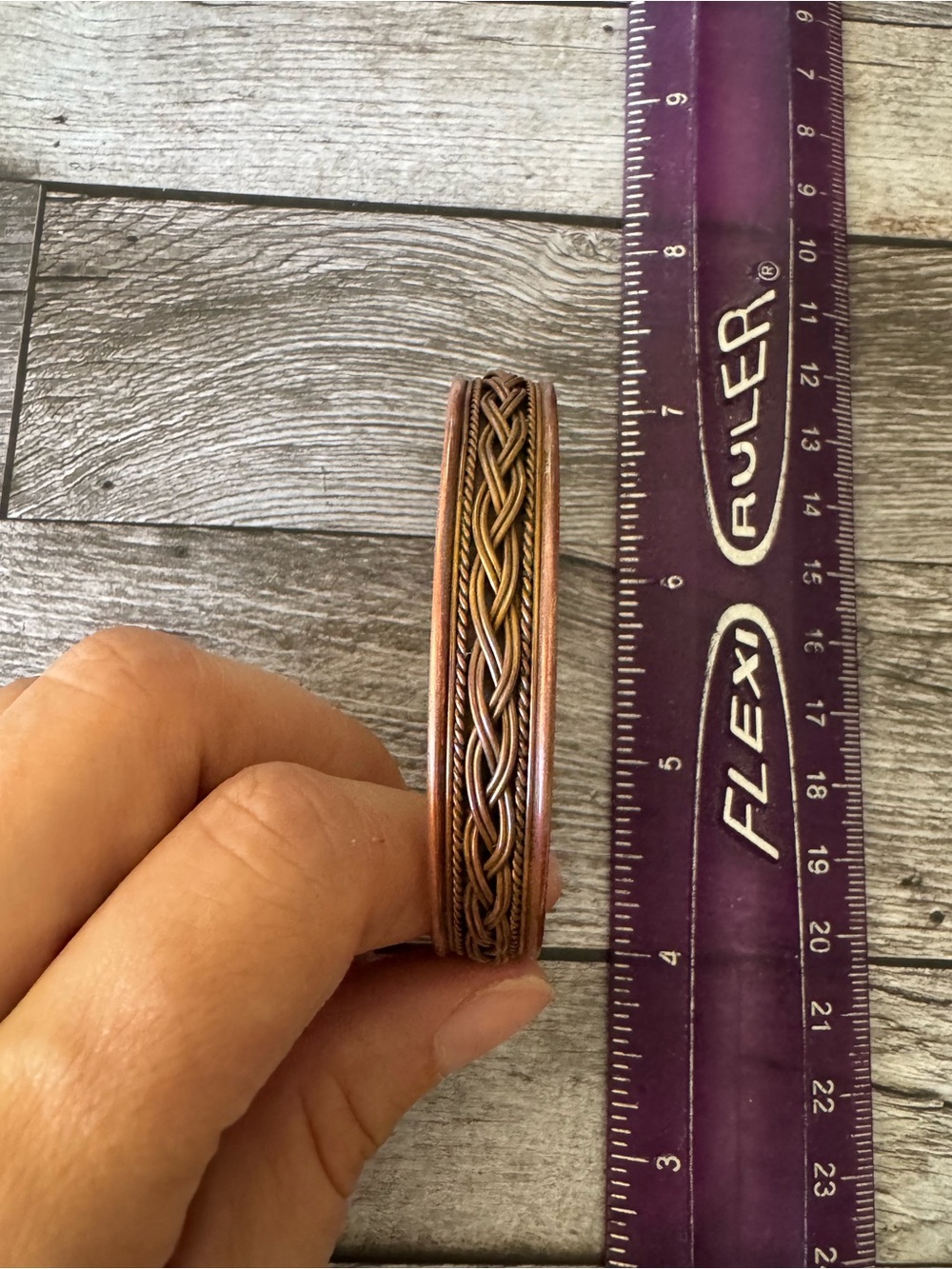 Braided Copper Tone Men's Cuff Bracelet